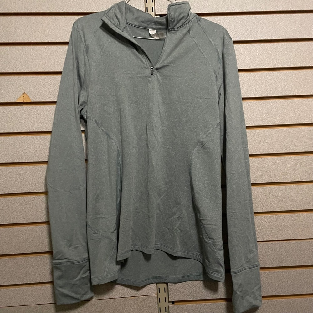 Marika Womens Athletic Quarter Zip Pullover‎ Long Sleeve Green Size M